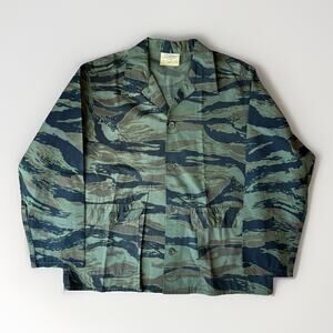 Vintage Vietnam Tiger Stripe Jacket L Multicolor Camouflage USA Military 70s